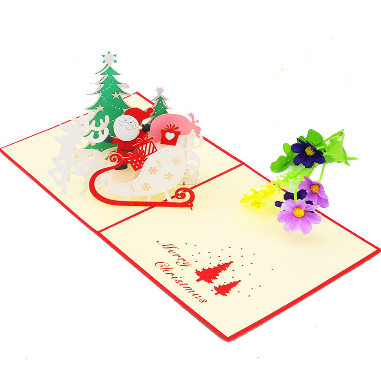 Santa Sleigh 3D Greeting Card（x1）