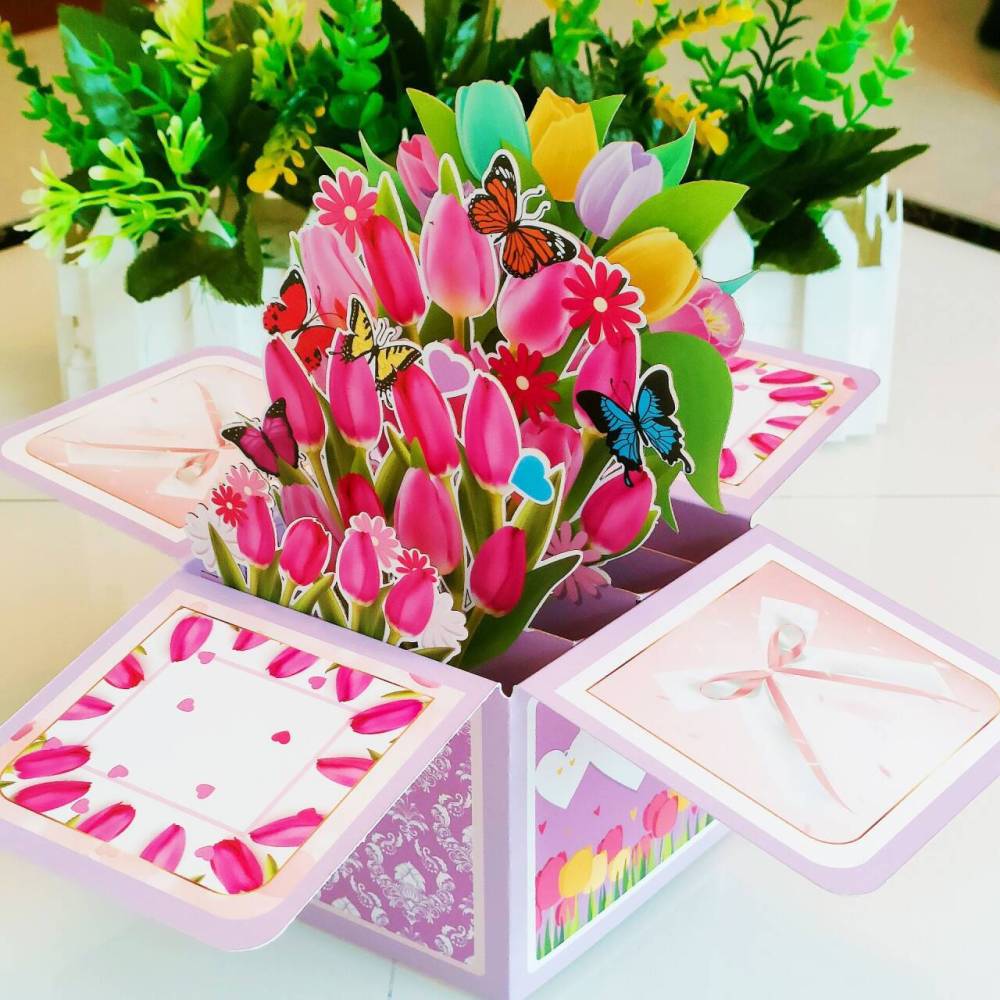Tulip Butterfly 3D Greeting Card Box（x1）