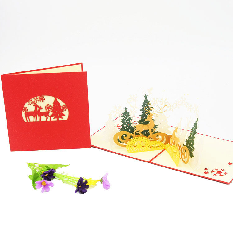 Christmas Forest Elk 3D Greeting Card（x1）