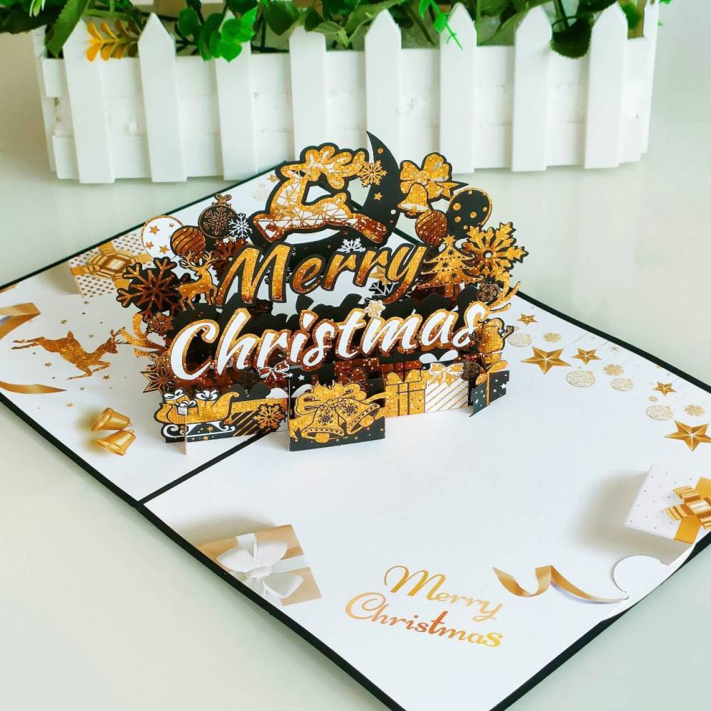 Merry Christmas Moose 3D Greeting Card（x1）