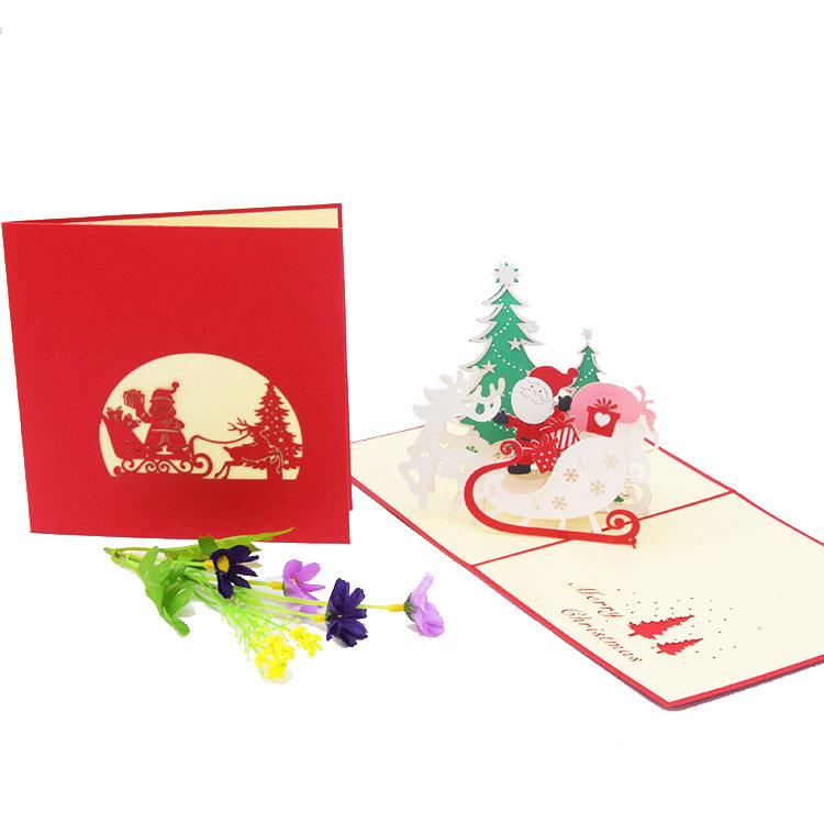 Santa Sleigh 3D Greeting Card（x1）