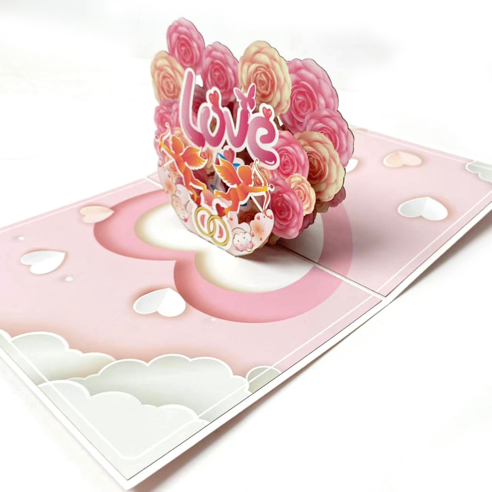 Pink Blue Valentine's Day 3D Greeting Card（x1）