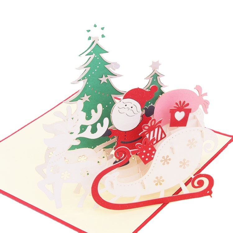 Santa Sleigh 3D Greeting Card（x1）
