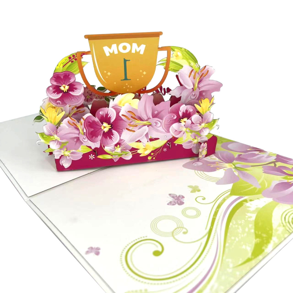Flower Trophy Mother's Day 3D Greeting Card（x1）