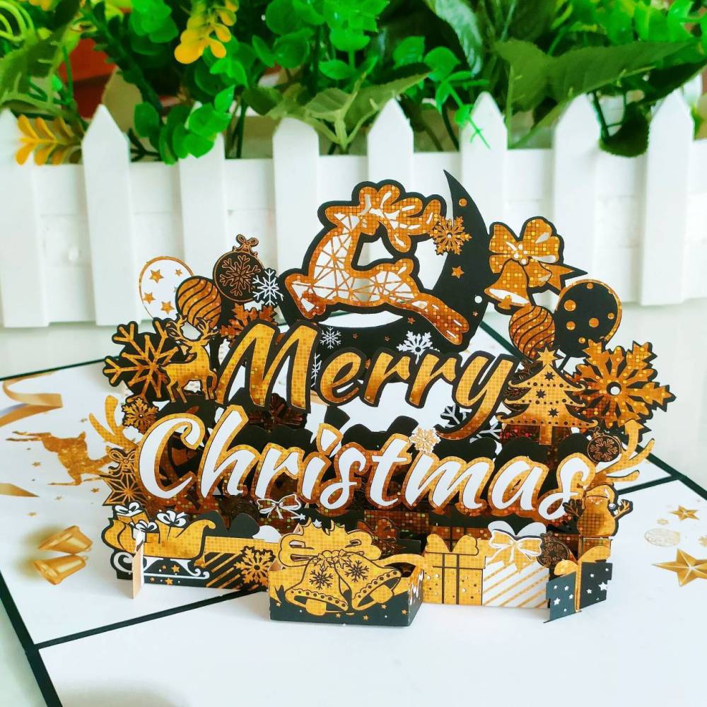Merry Christmas Moose 3D Greeting Card（x1）