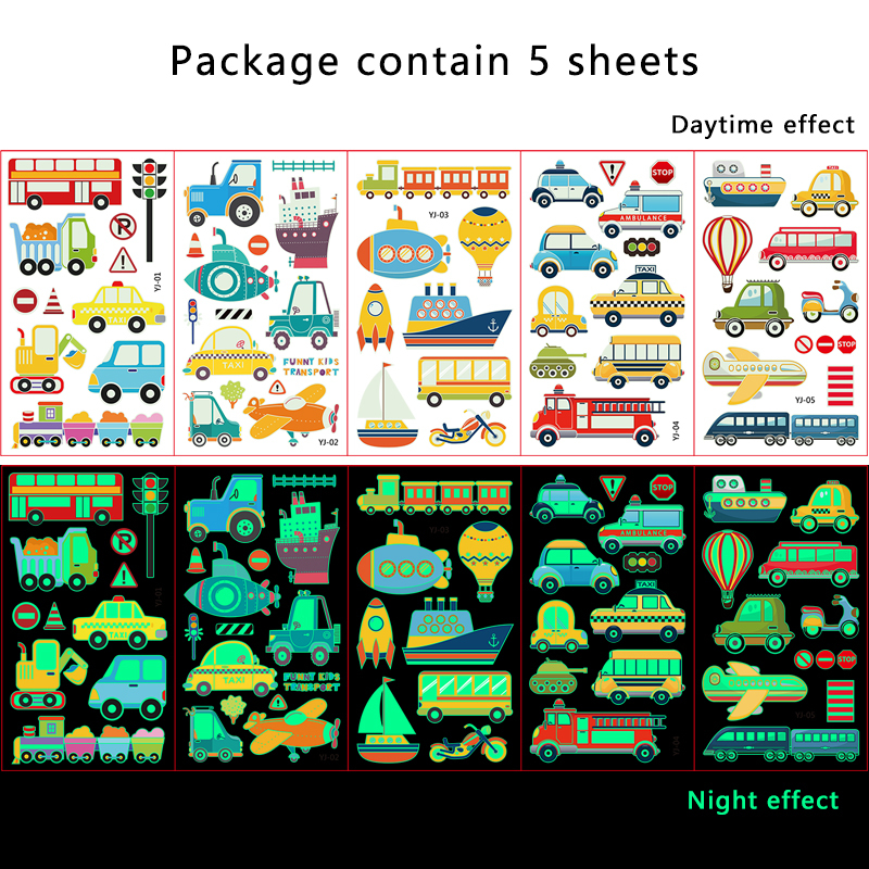 Vehicle Luminous Tattoos for Kids Set（x1）