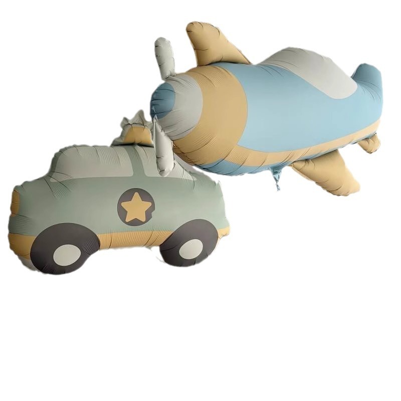 Ins Matte Matte Car Plane Bear Cartoon Cute Foil Balloon