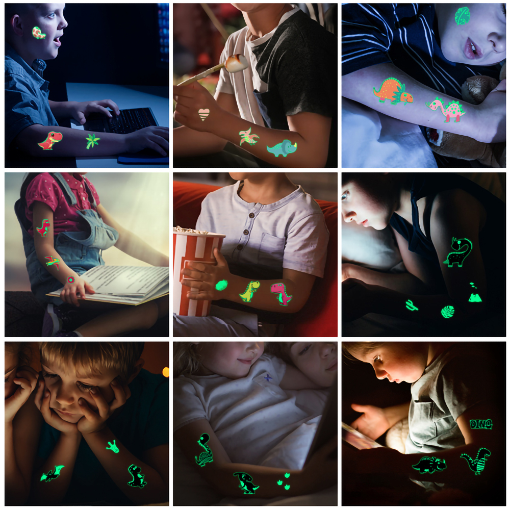 Dinosaur Luminous Tattoos for Kids Set（x1）