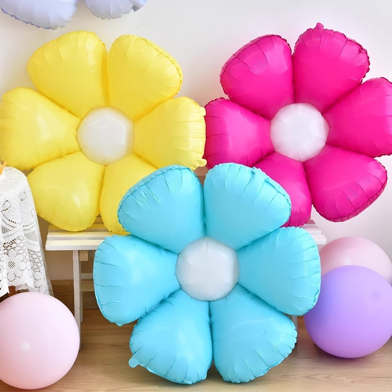Macarons Candy-colored Small Daisies Sunflower Frangipani Balloons