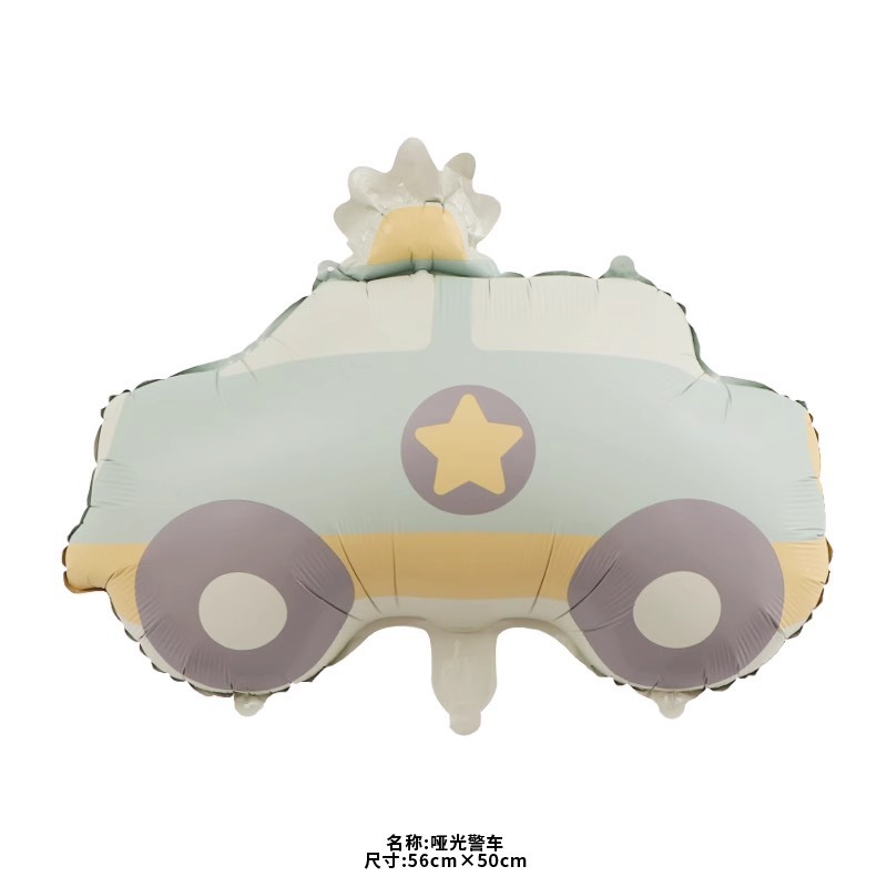 Ins Matte Matte Car Plane Bear Cartoon Cute Foil Balloon