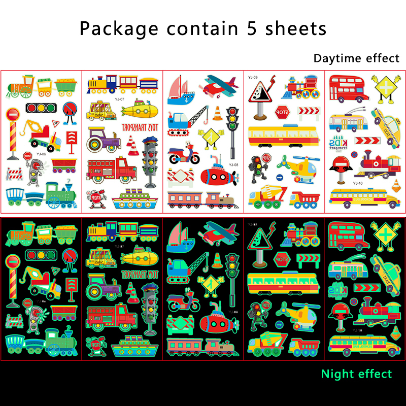 Vehicle Luminous Tattoos for Kids Set（x1）