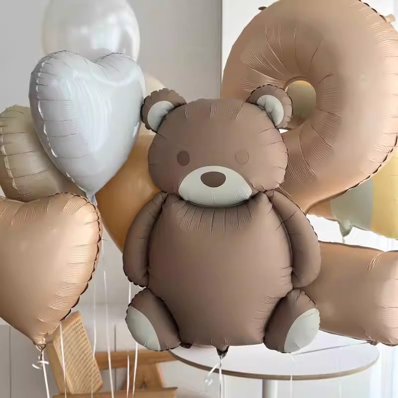 Ins Matte Matte Car Plane Bear Cartoon Cute Foil Balloon