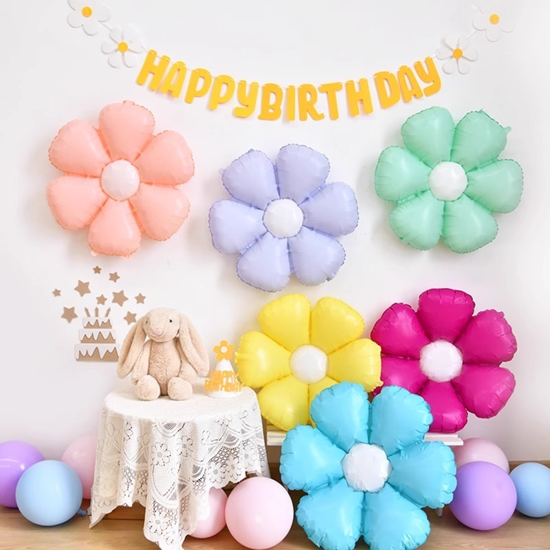 Macarons Candy-colored Small Daisies Sunflower Frangipani Balloons