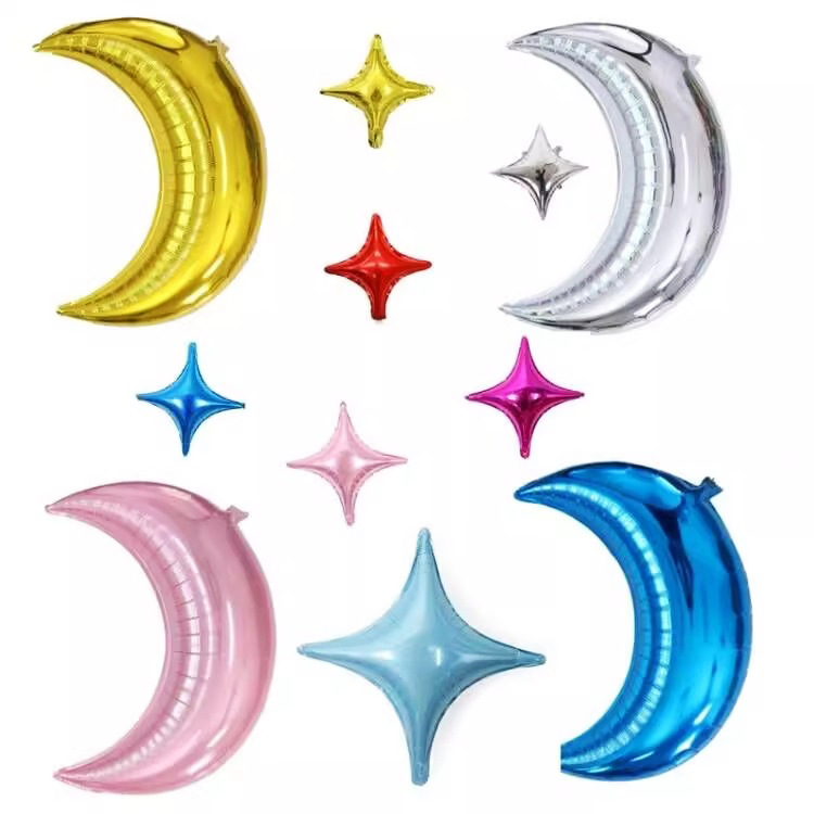 Moon Gold Silver Foil Balloon