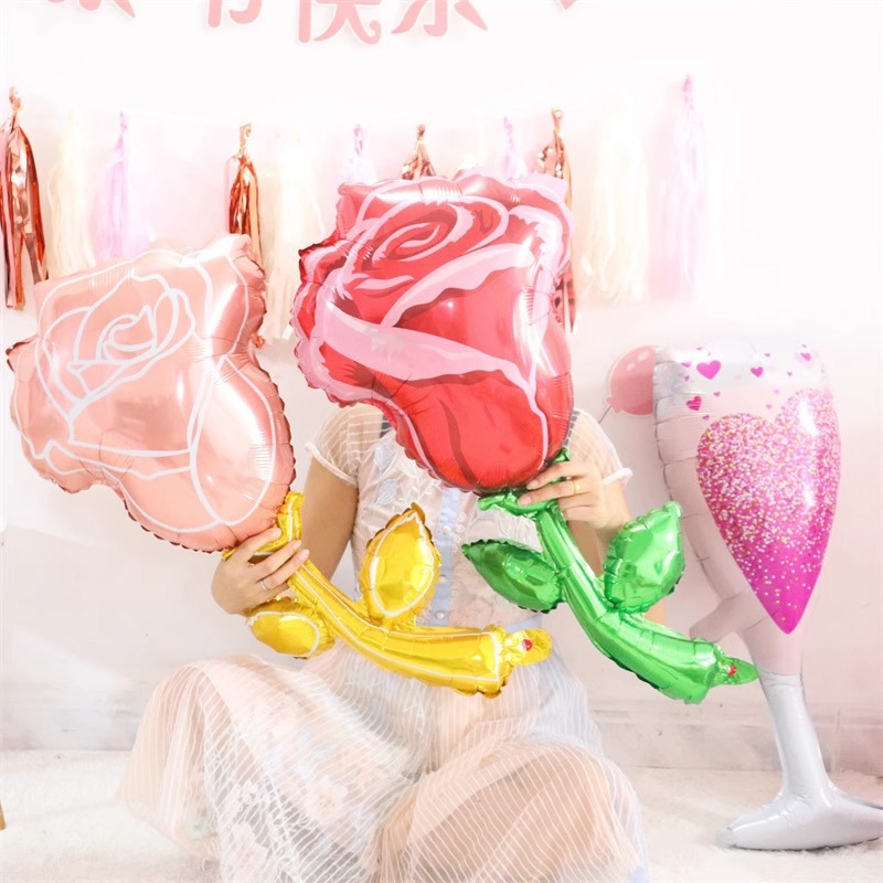 Valentine's Day Rose Foil Balloon