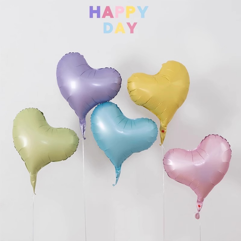 18-inch Vintage Cream Caramel Heart Foil Balloon With Five Pointed Stars