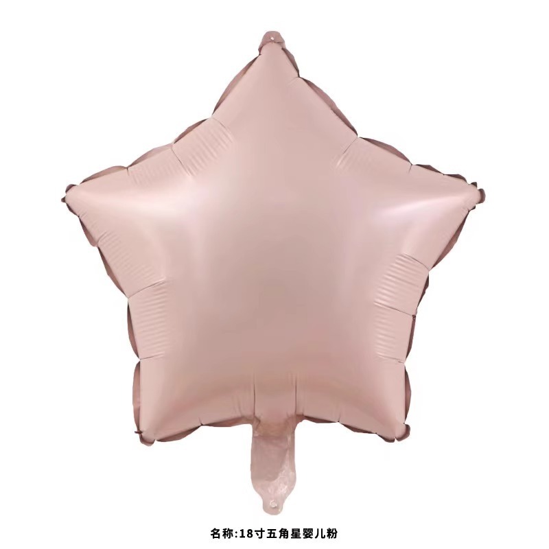 18-inch Vintage Cream Caramel Heart Foil Balloon With Five Pointed Stars