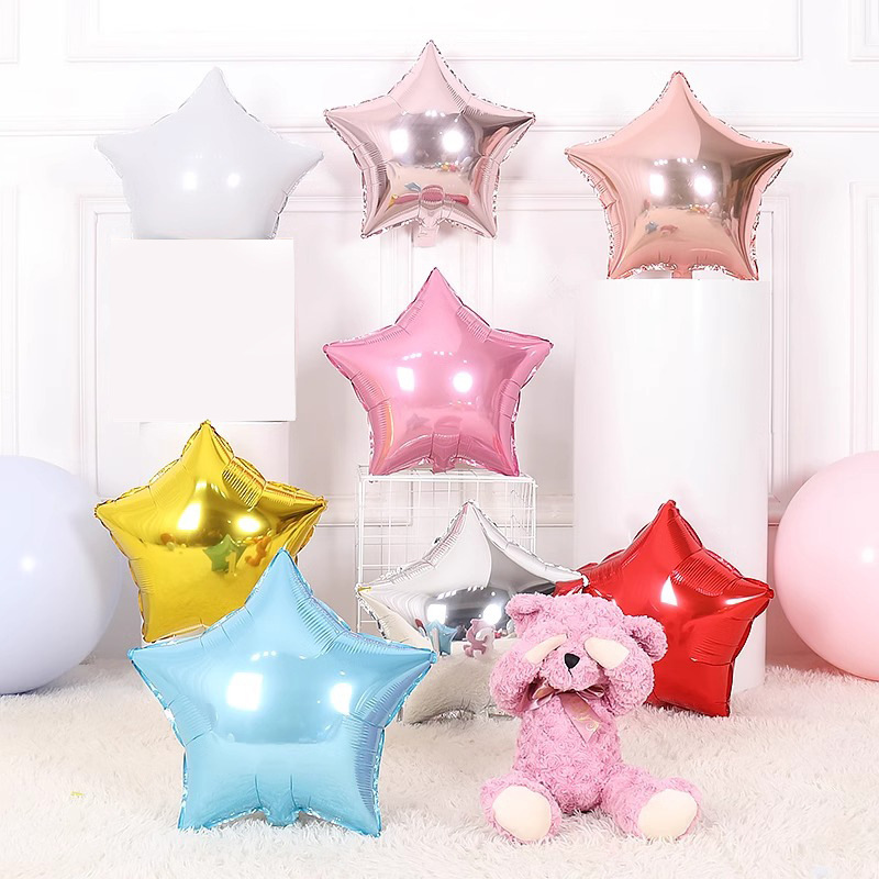 Monochrome Five-pointed Star Foil Balloon