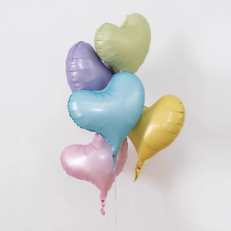 18-inch Vintage Cream Caramel Heart Foil Balloon With Five Pointed Stars