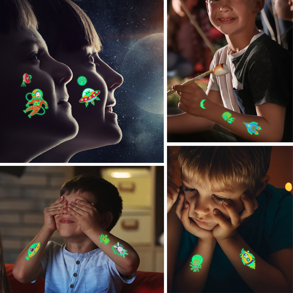 Robot Temporary Tattoos Stickers Glow Set（x1）