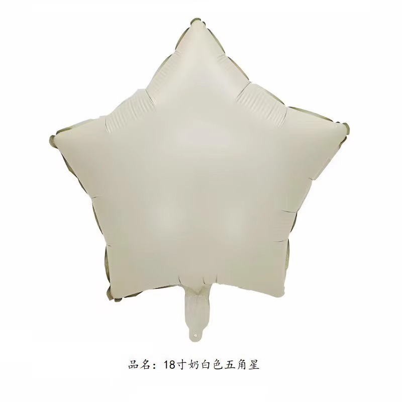 18-inch Vintage Cream Caramel Heart Foil Balloon With Five Pointed Stars