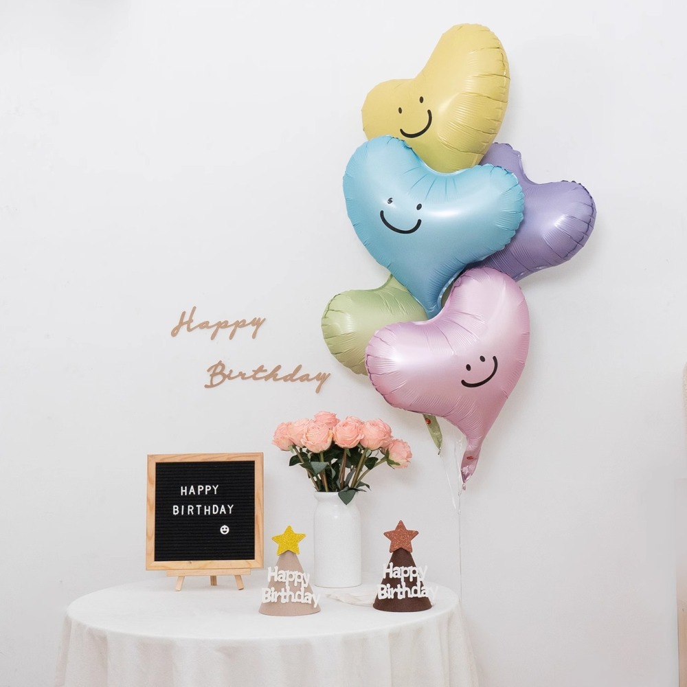 18-inch Vintage Cream Caramel Heart Foil Balloon With Five Pointed Stars