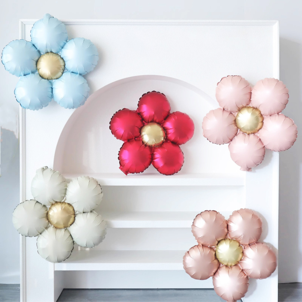 Matte Five-petal Flower Daisy Foil Balloon
