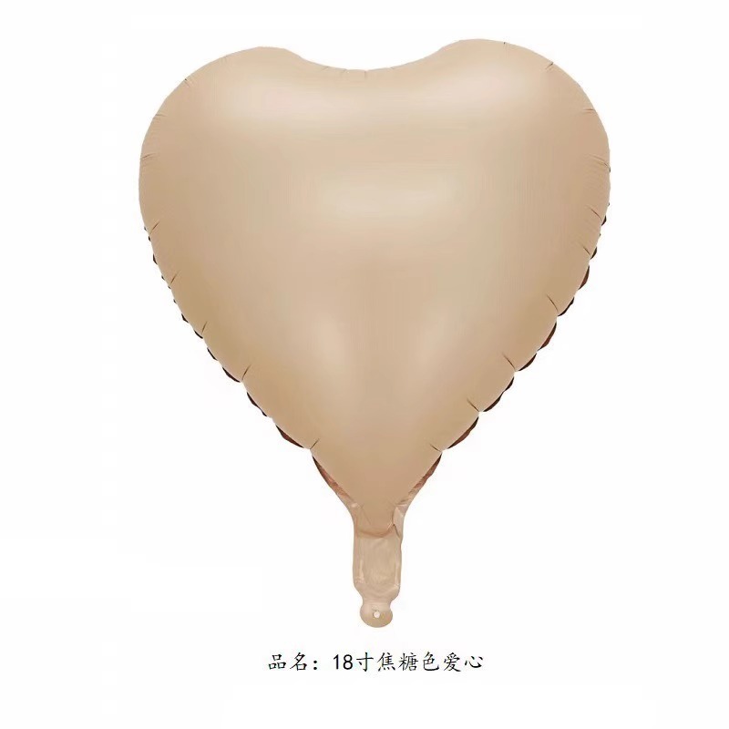 18-inch Vintage Cream Caramel Heart Foil Balloon With Five Pointed Stars