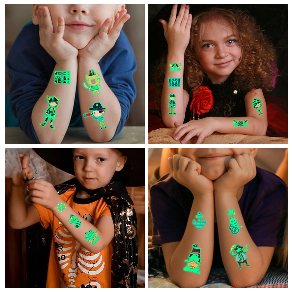 Robot Temporary Tattoos Stickers Glow Set（x1）