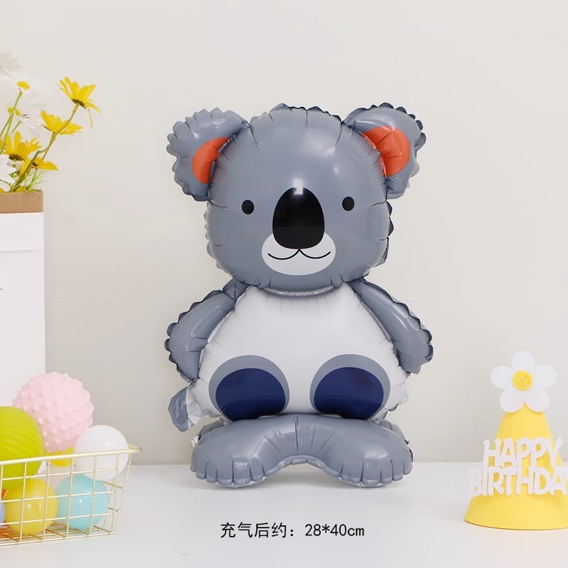 Forest 4D Three-dimensional Animal Cartoon Standing Base Animal Foil Balloon