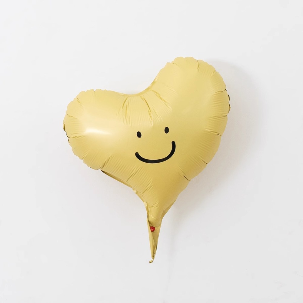 18-inch Vintage Cream Caramel Heart Foil Balloon With Five Pointed Stars