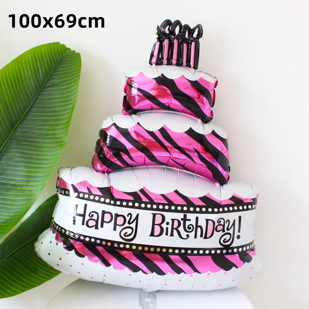 Photo Props Colorful Large Birthday Cake Foil Balloon