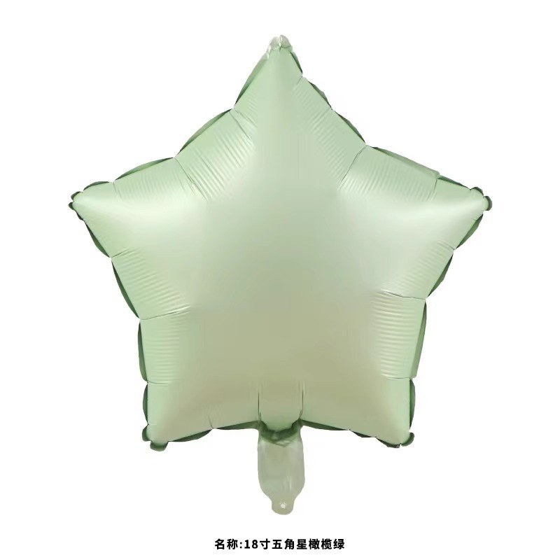 18-inch Vintage Cream Caramel Heart Foil Balloon With Five Pointed Stars