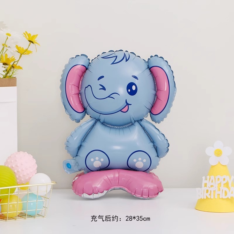 Forest 4D Three-dimensional Animal Cartoon Standing Base Animal Foil Balloon