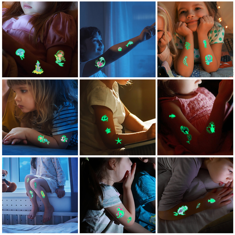 Mermaid Temporary Tattoos Stickers Glow Set（x1）