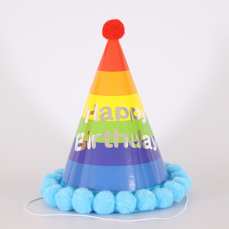 Pom Pom Kids Rainbow Birthday Hat（x1）