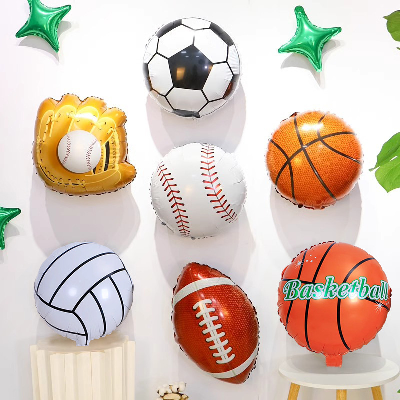 Sports Day Theme Basketball Football Foil Balloons