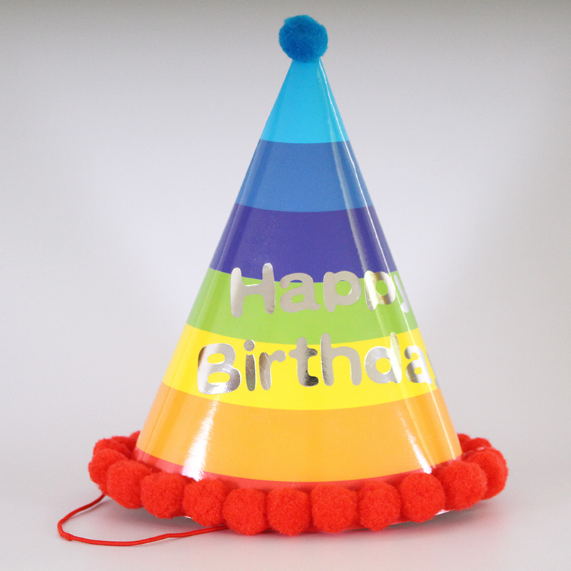 Pom Pom Paper Cone Hats（x1）