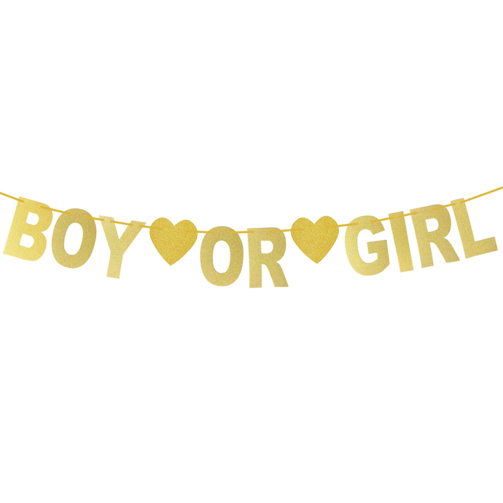 First Birthday Party Alphabet Pull Flag Gold Oh Baby Boy Or Girl Glitter Banner
