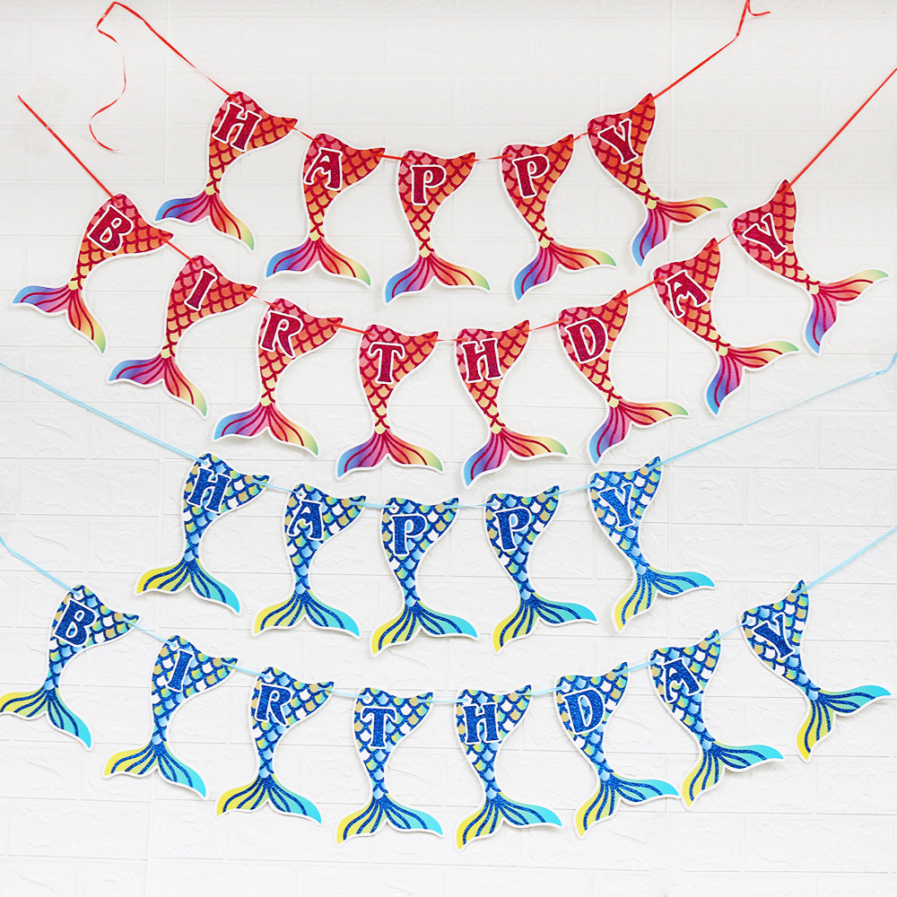 Sea Pull Flag Mermaid Fishtail Banner