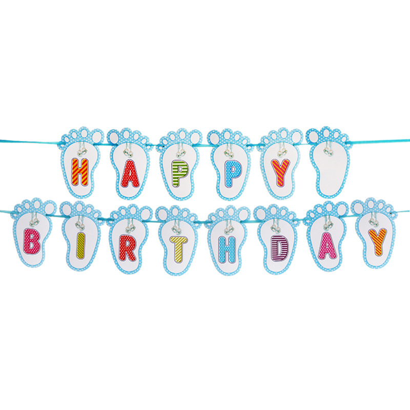 Baby's Birthday Party Decoration Foot Duster Banner