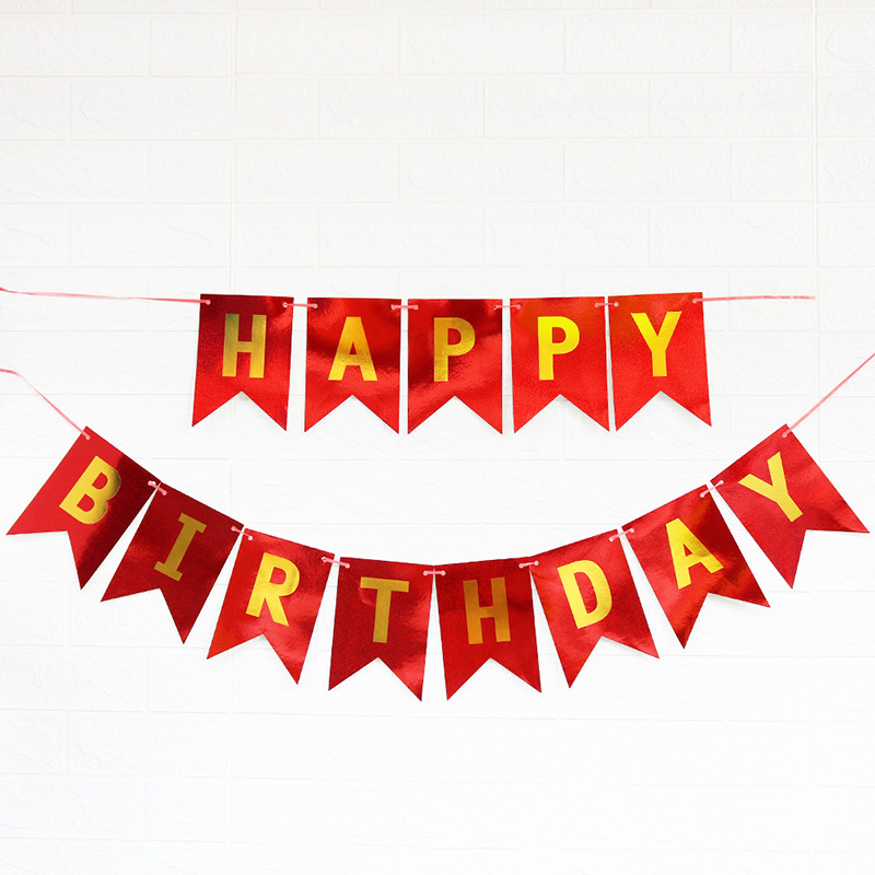 Happy Birthday Letter Kids Laser Fishtail Pull Banner
