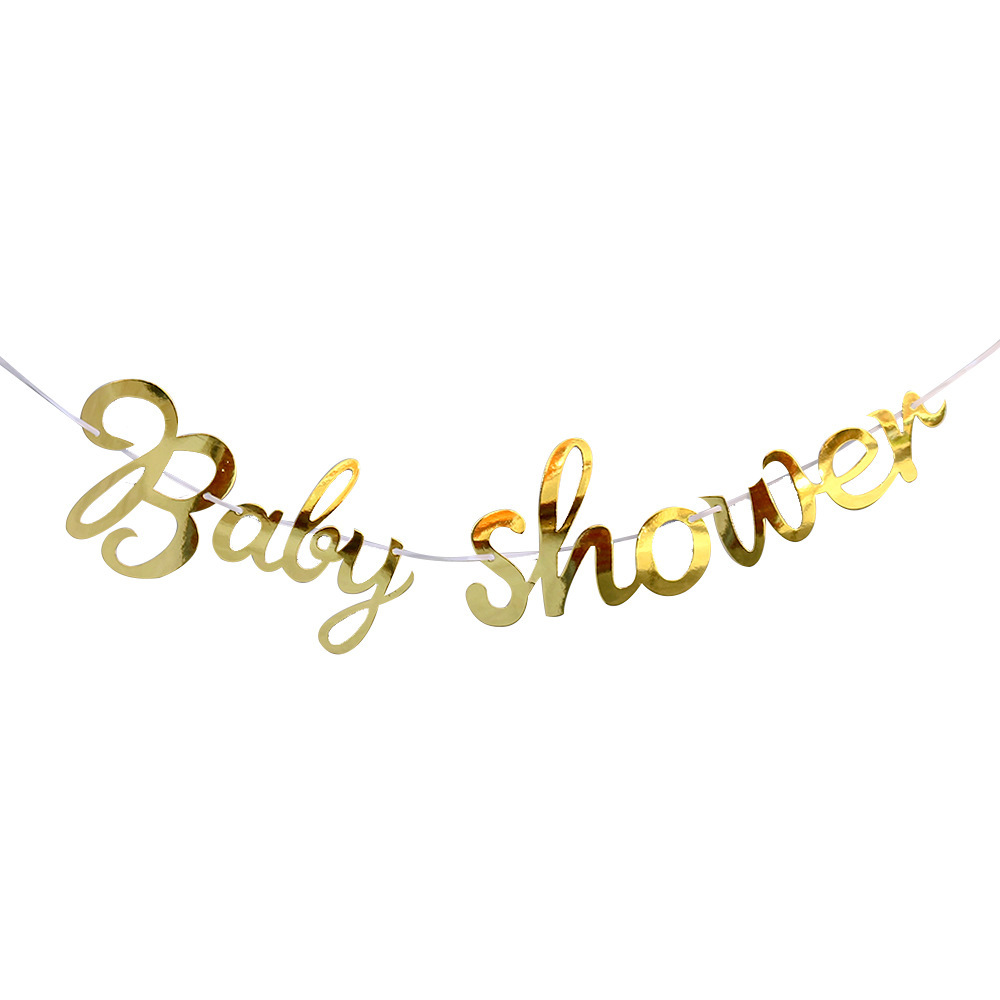 Its A Girl BABY SHOWER Party Supplies Letter Pull Flag Paper Pull Flag Pull Flower Banner