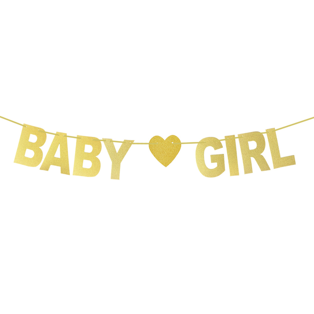 First Birthday Party Alphabet Pull Flag Gold Oh Baby Boy Or Girl Glitter Banner