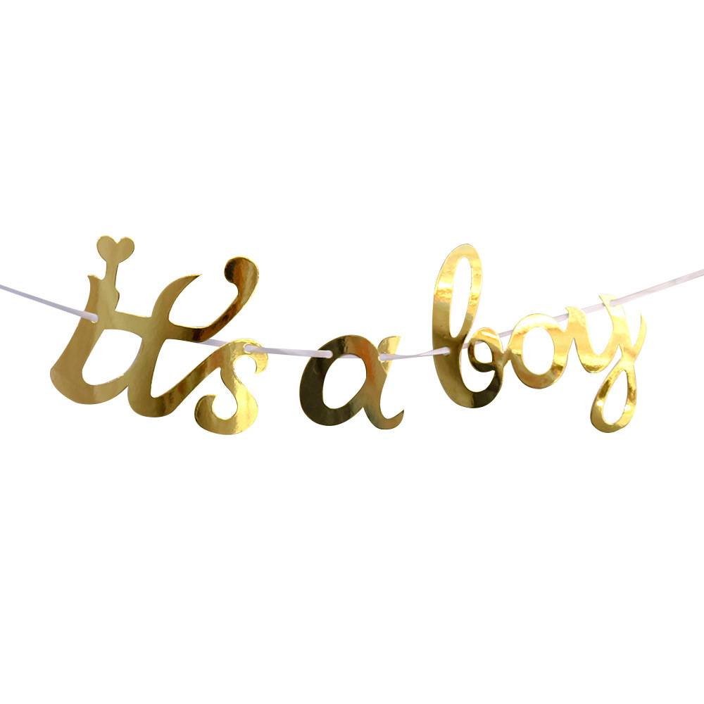 Its A Girl BABY SHOWER Party Supplies Letter Pull Flag Paper Pull Flag Pull Flower Banner