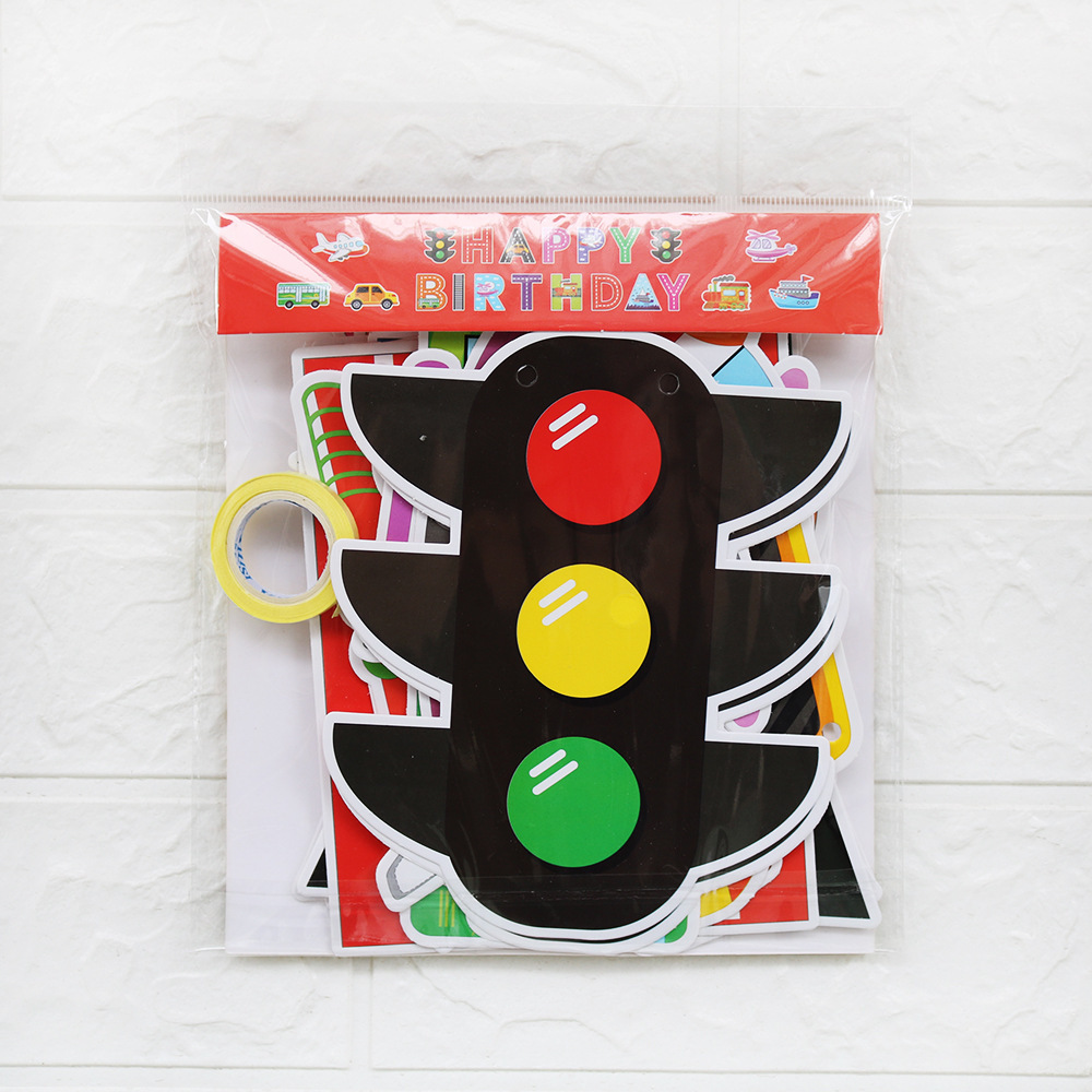 Airplane Car Vehicle Birthday Flag Traffic Light Banner