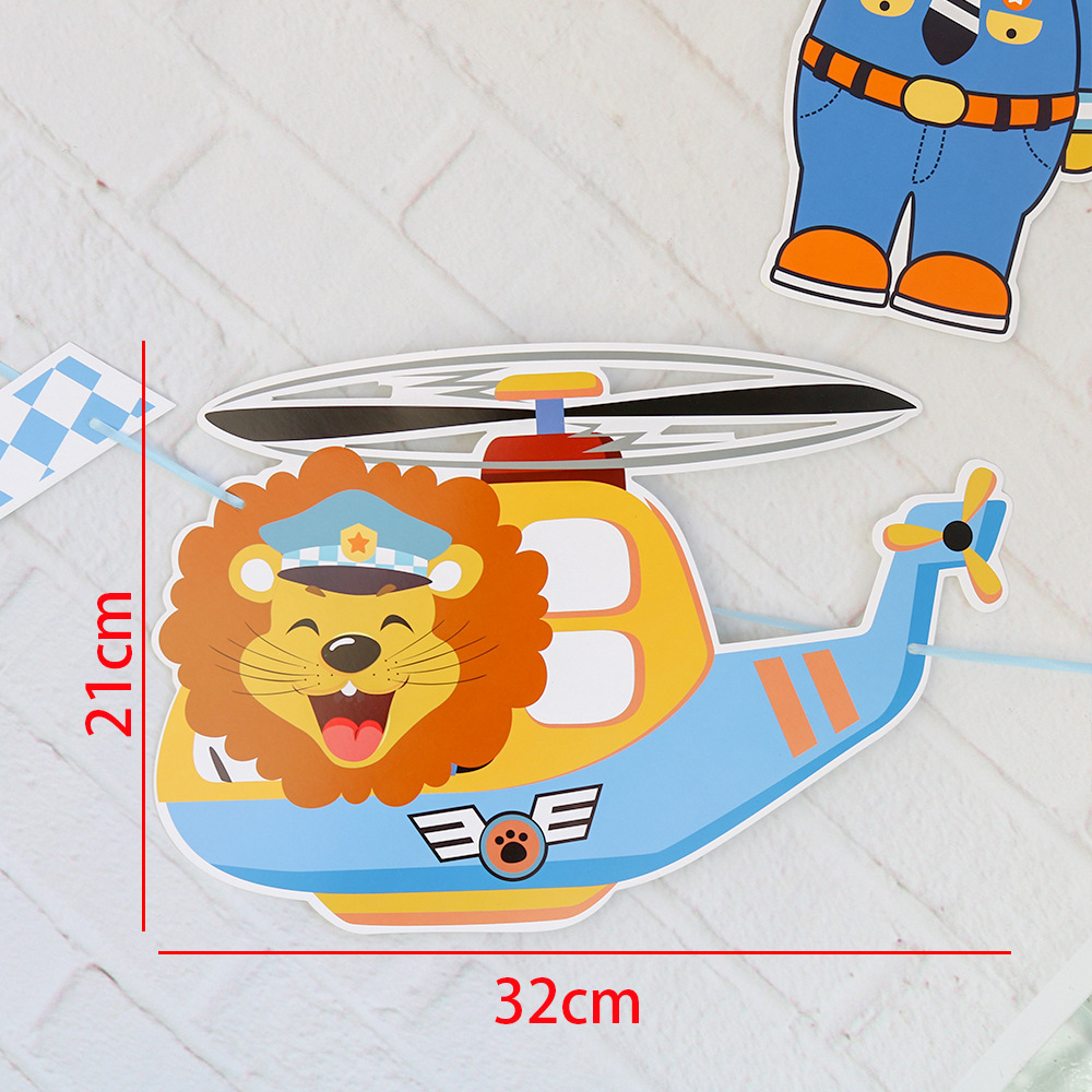 Giraffe Animal Party Pulls Flag Helicopter Banner
