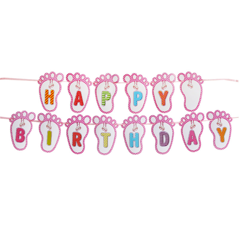 Baby's Birthday Party Decoration Foot Duster Banner