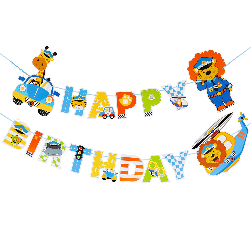 Giraffe Animal Party Pulls Flag Helicopter Banner