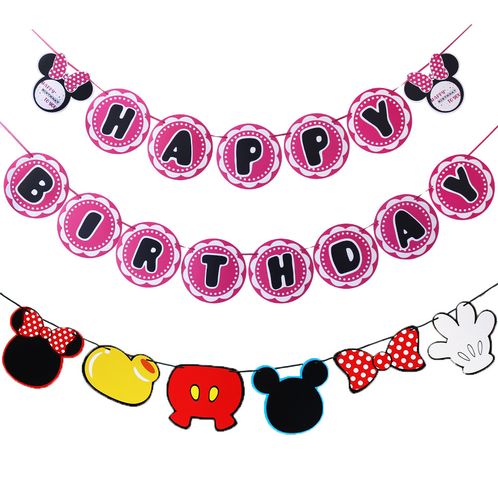 Mickey Minnie birthday banner